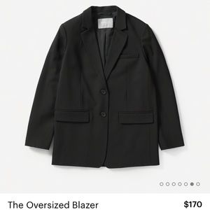 Everlane oversize black wool blazer size 4